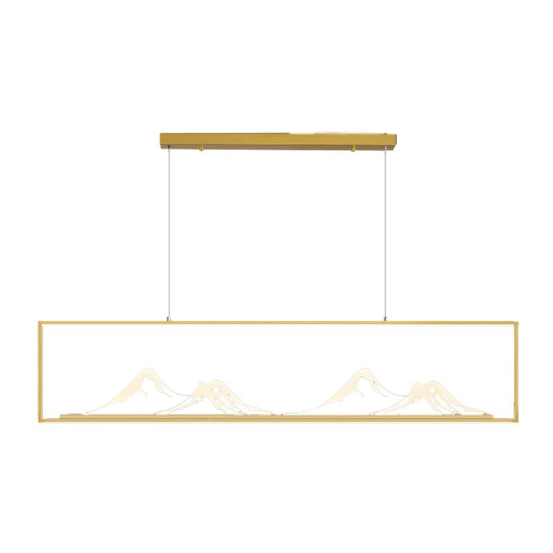 Geometrische Inselleuchte moderne Teelauminselbeleuchtung mit Acrylschatten