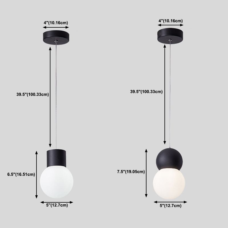 Glass Ball Pendant Lamp Macaron 1 Bulb Multi Colored Hanging Light for Restaurant Bedroom