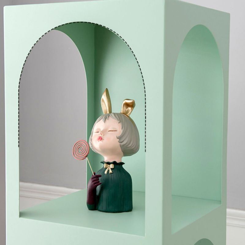 Metal Contemporary Bookcase Standard Closed Back Bookshelf with Shelves