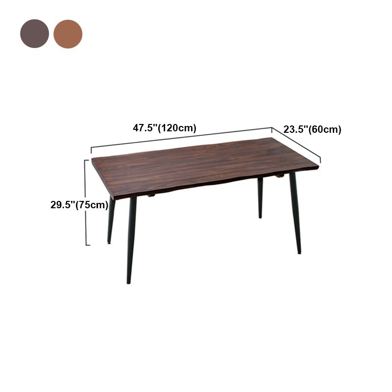 Black Iron Tripod Base Dining Table Modern Industrial Solid Wood Top Table