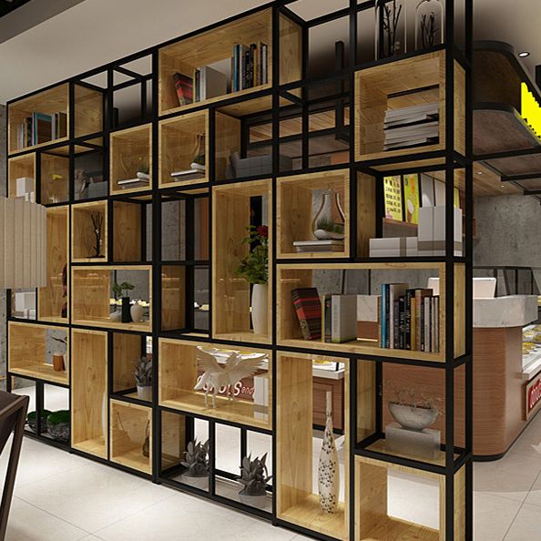 9.84"W Bookcase Industrial Style Open Back Bookcase for Study Room Home Office