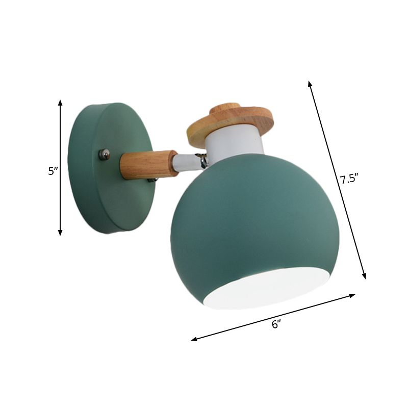Metal Globe Wall Light Rotatable 1 leichter nordischer Wandleuchten für Kinderschlafzimmerkorridor