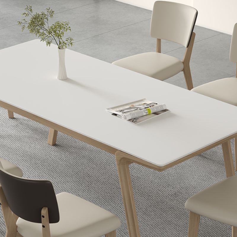 Solid Wood 4 Legs Dining Table Rectangle Dining Table for Dining Room