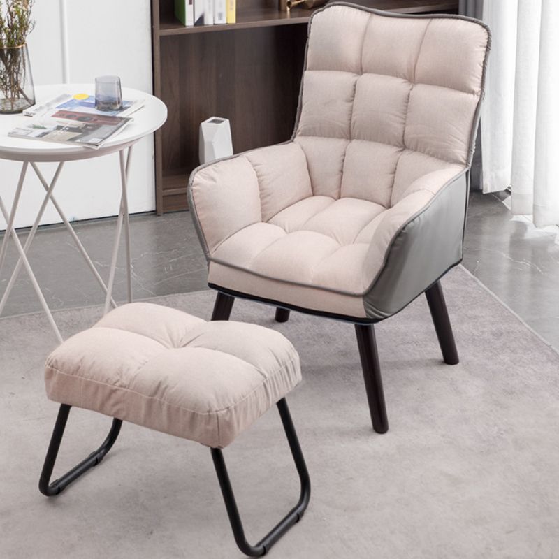 PU Leather Arm Chair 30.70" L x 20.86" W x 39.37" H Biscuit Back Accent Armchair