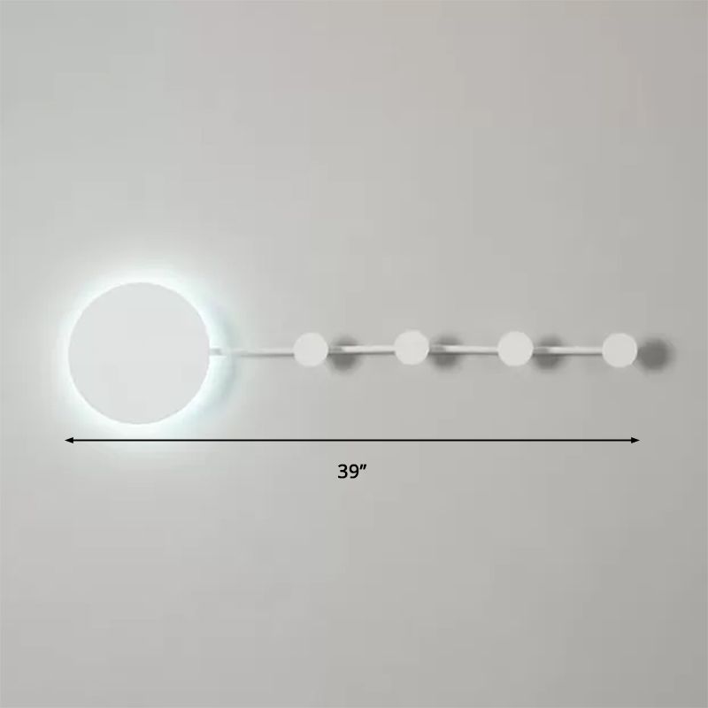 27.5"/39" Wide Black/White Round LED Wall Lamp Simplicity LED Acrylic Sconce Light Fixture in Warm/White Light with Hangers