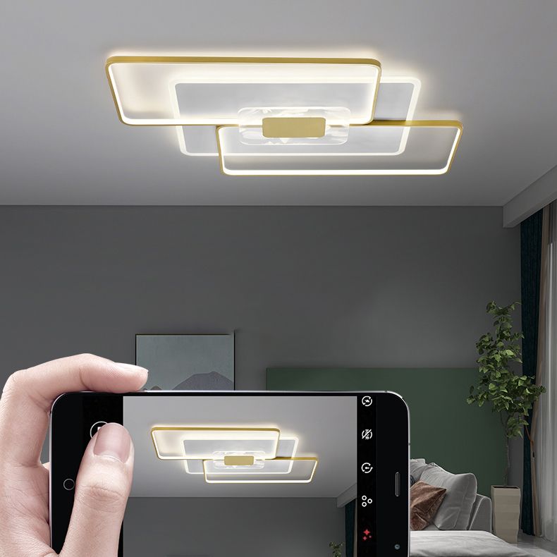 Gouden geometrie LED-plafondlamp Veerpatroon Eigentijds inbouwlicht
