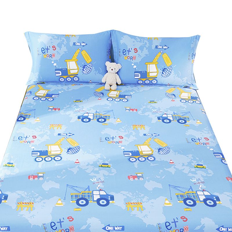 Sheet Sets Cotton Cartoon Printed Wrinkle Resistant Breathable Super Soft Bed Sheet Set