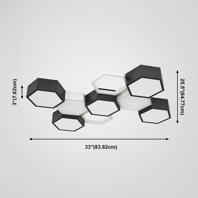Soporte empotrado LED geométrico acrílico en luz de techo de aluminio esmerilado de estilo creativo moderno