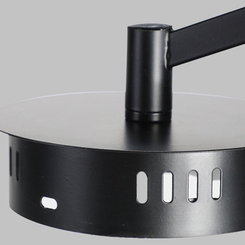 Anillo de metal semi iluminación de montaje de montaje LED minimalista Luz de techo negro