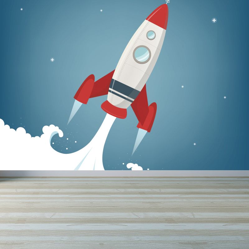 Light Color Outer Space Mural Decal Stain Resistant Children's Art Bedroom Wall Decor