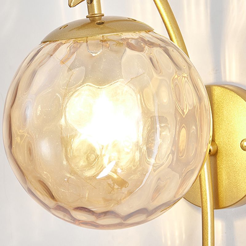 Luces creativas de luz de pared de estilo moderno con sombra de vidrio para dormitorio de hotel