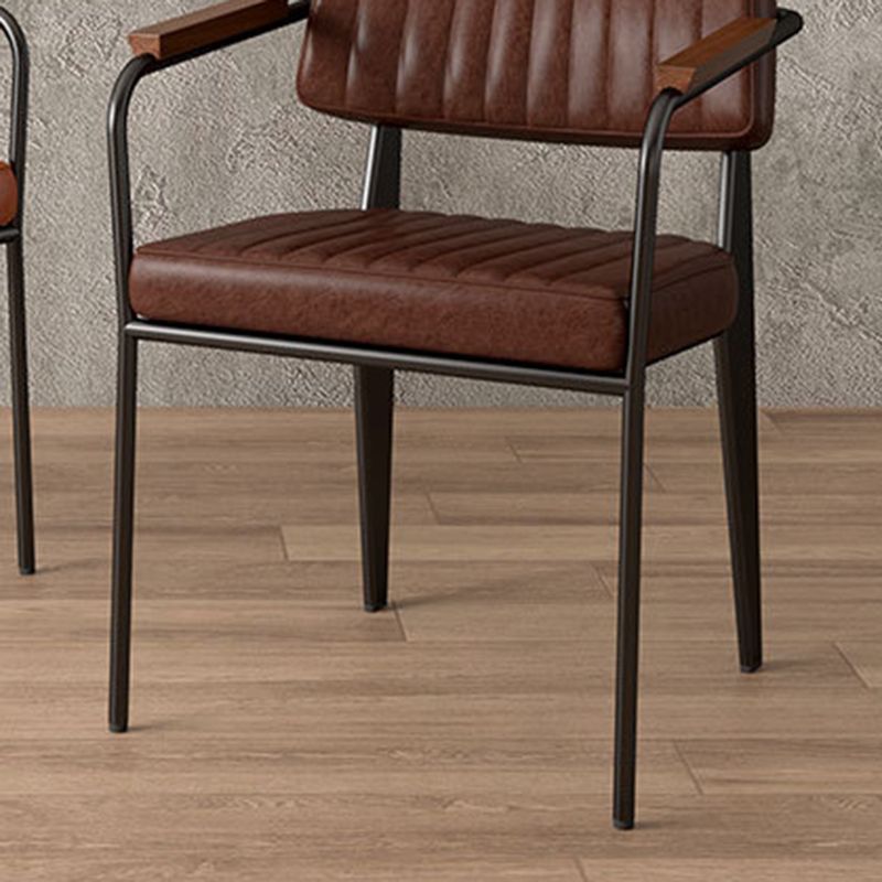 Industrial Kitchen Dining Side Chair Open Back Dining Arm Chair