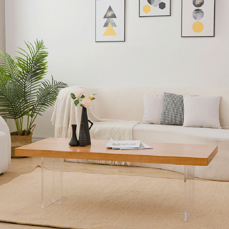 Solid Wood Coffee Table Double Pedestal Base Coffee or End Table, 19.68" Wide