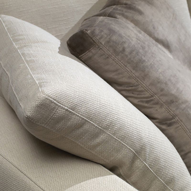 Moderne Stoff quadratische Armsofa Standardkissen Beige 4 -Bein -Sofa