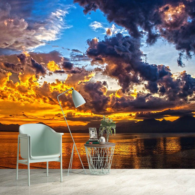 Decorative Sea Pattern Peel and Stick Photography Bedroom Wallpaper Tropical