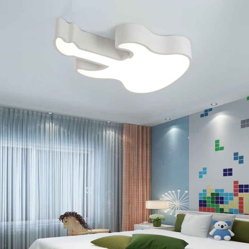 Guitar Flush Ceiling Light Kids Style Metal LED Kindergarten Ceiling Lighting