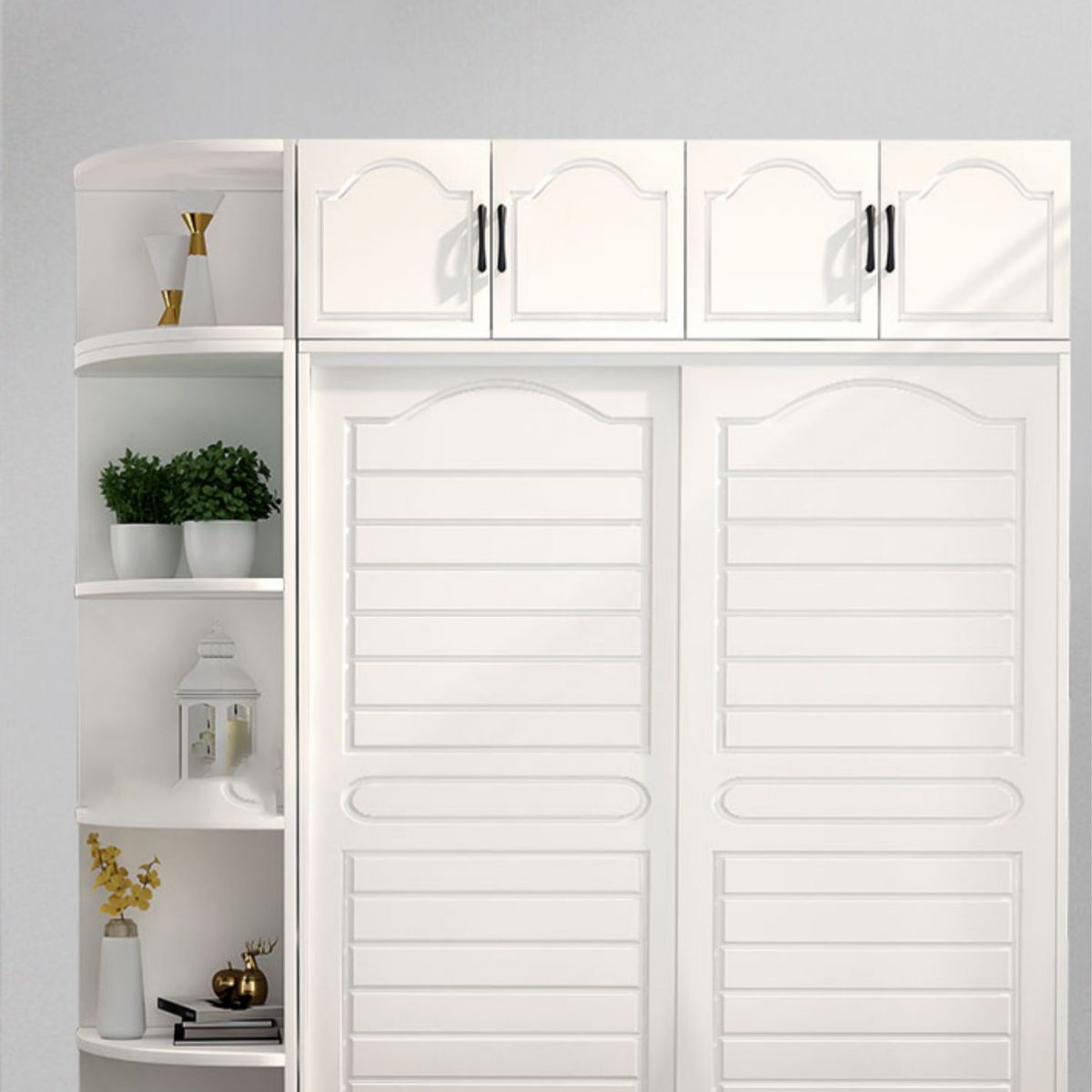 Modern White Wood Frame Wardrobe Freestanding Wardrobe with Soft Close Doors