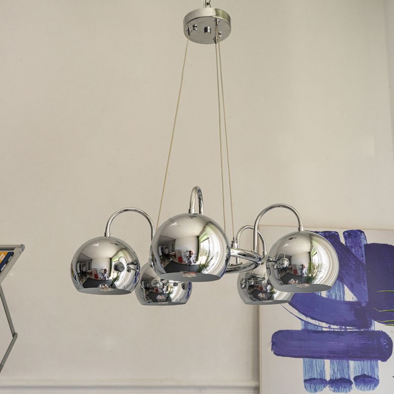 Postmodern Metal Chandelier Light Fixtures Multi Head Restaurant Hanging Chandelier