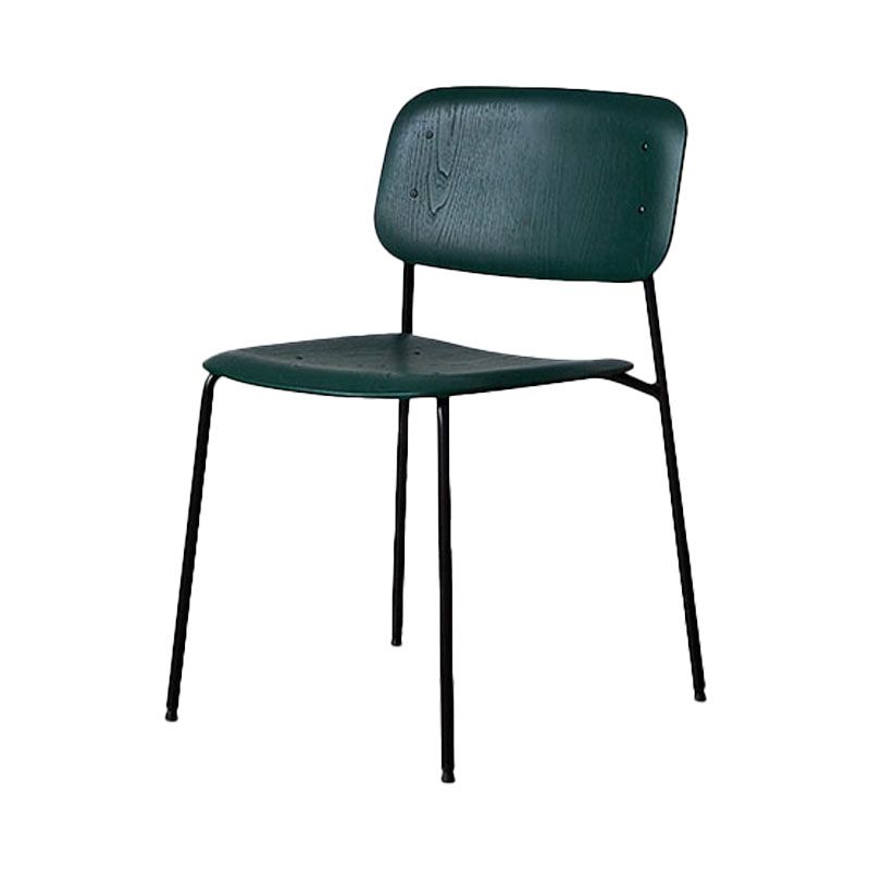 Chaise de salle à manger industrielle en métal, sans accoudoirs, à dossier ouvert, pour usage domestique