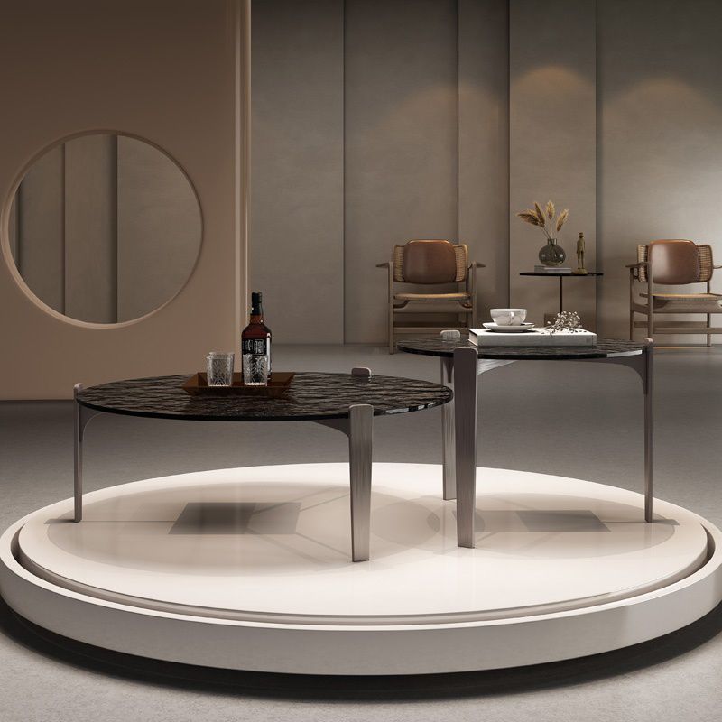 Contemporary Cocktail Table 3 Legs Glass Coffee Cocktail Table