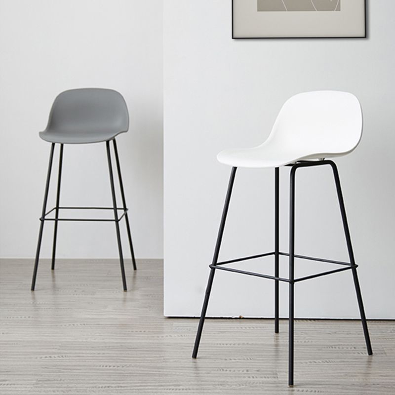 Scandinavian Reception Low Back Stool Matte Finish Plastic Barstool