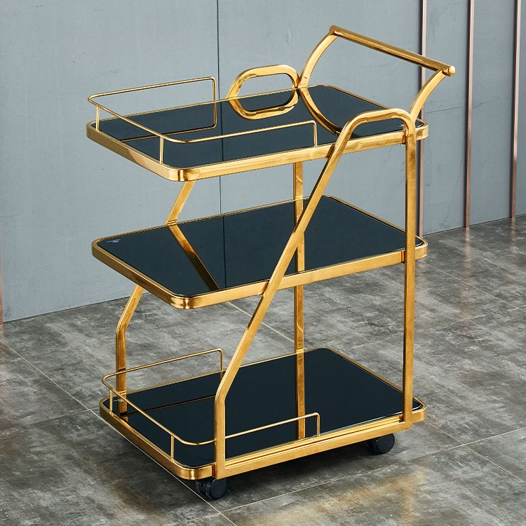 33.07" High Rolling Contemporary Prep Table Stone Prep Table