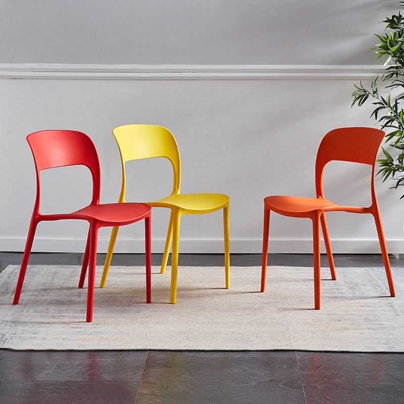 Plastic Contemporary Modern Dining Side Chair Open Back Chair