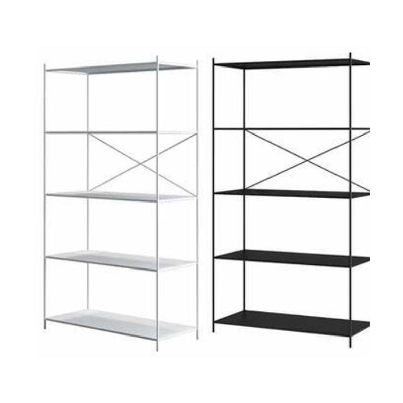 Modern Metal Bookcase Shelf Rectangular Open Bookcase with Shelves