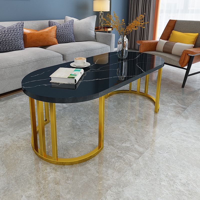 Slate and Metal Oval Single Coffee Table Frame 1 Coffee Table