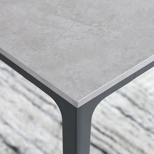 1/3/4/5/7 Pieces Modern Dining Set with Grey Top Table and Leather Chairs Dinette Set