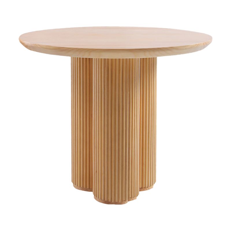 Solid Wood Dining Table Contemporary Style Brown Round Dinner Table