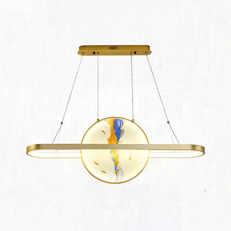 Luz de metal lineal de la isla colgante moderna moderna de 2 luces lineales de metal liviano