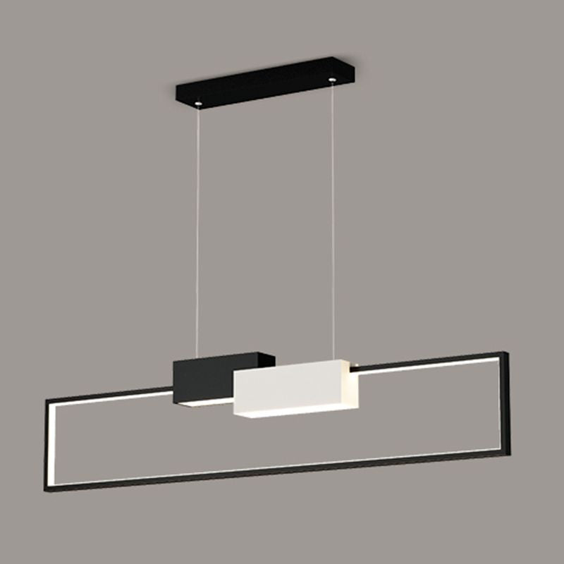 Luces colgantes de forma de rectángulo de estilo contemporáneo accesorios de iluminación de metal
