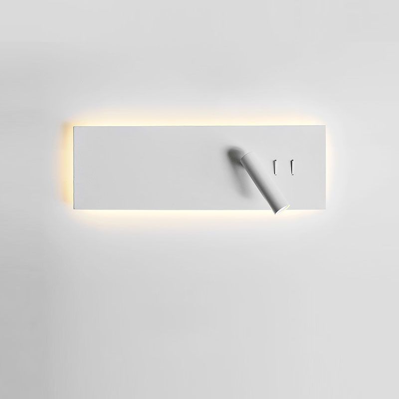 Moderna luce montata a parete rettangolare 1 lampada da parete in ferro per riflettori per camera da letto