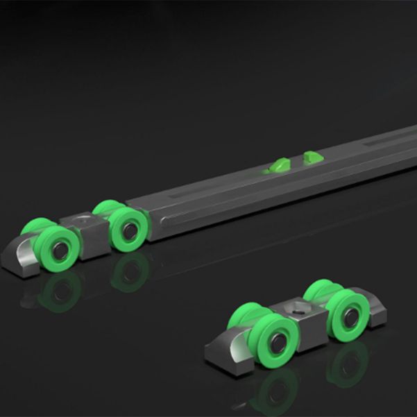 Matte Gray Bypass Shower Door Full Frame Tempered Glass Shower Door