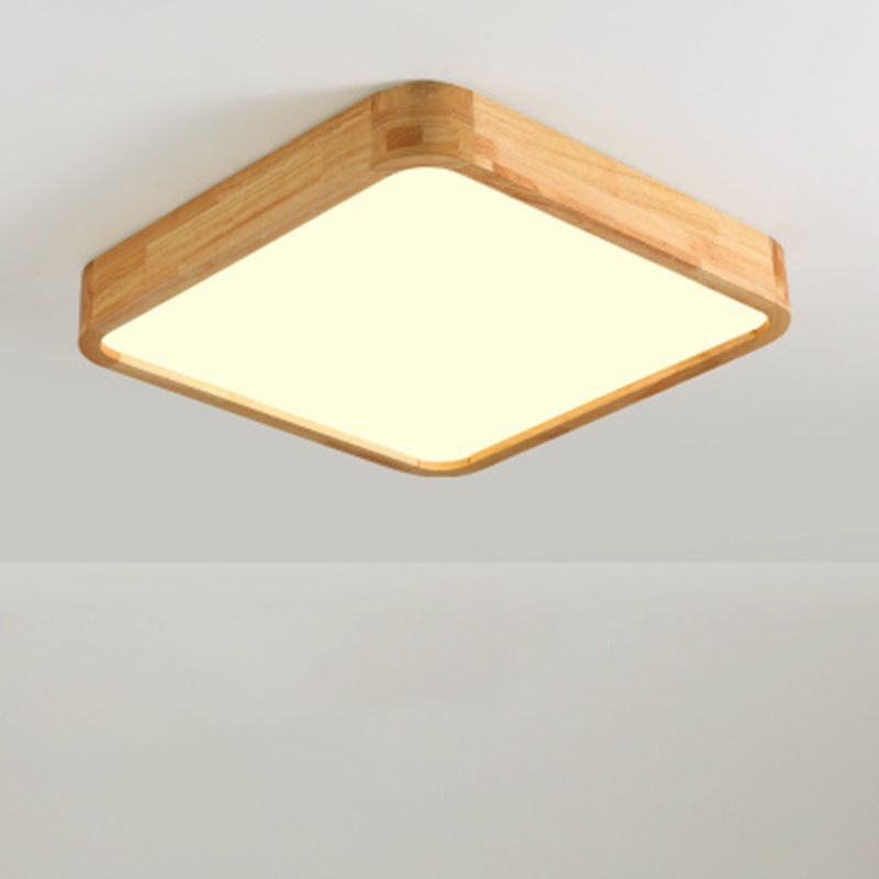 Geometrische Woonkamer Flush Fixture Houten Moderne Plafond Licht LED Flush Mount, Beige