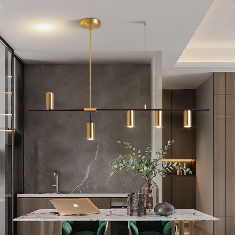 Lámpara de comedor de cocina de mesa de comedor simple nórdica en oro