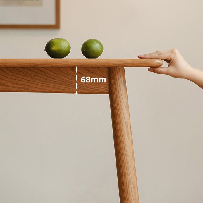 Contemporary Fixed Solid Wood Dining Table with 4 Solid Wood Legs Base Kitchen Dining Set