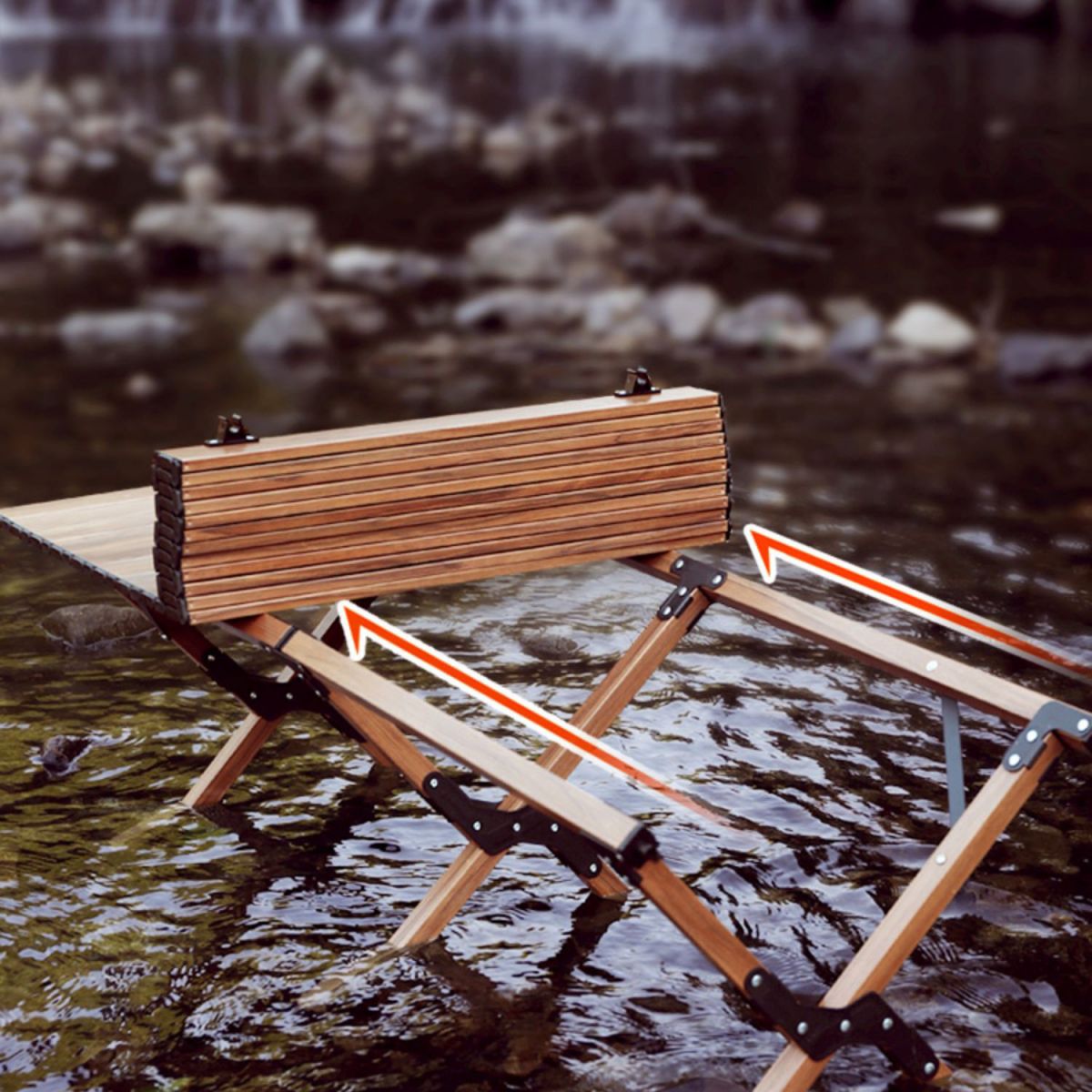 Minimalistic Rectangle Picnic Table Metal Folding Chat Table