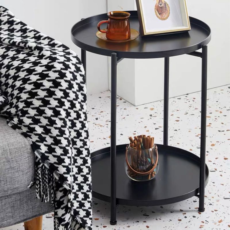4 Legs Base Design Iron Material Green/white/black/yellow End Table Round Top Side Table