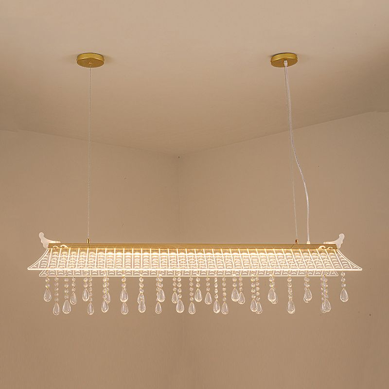 Modern Single Golden Kitchen Island Lighting LED Ceiling Light with Crystal