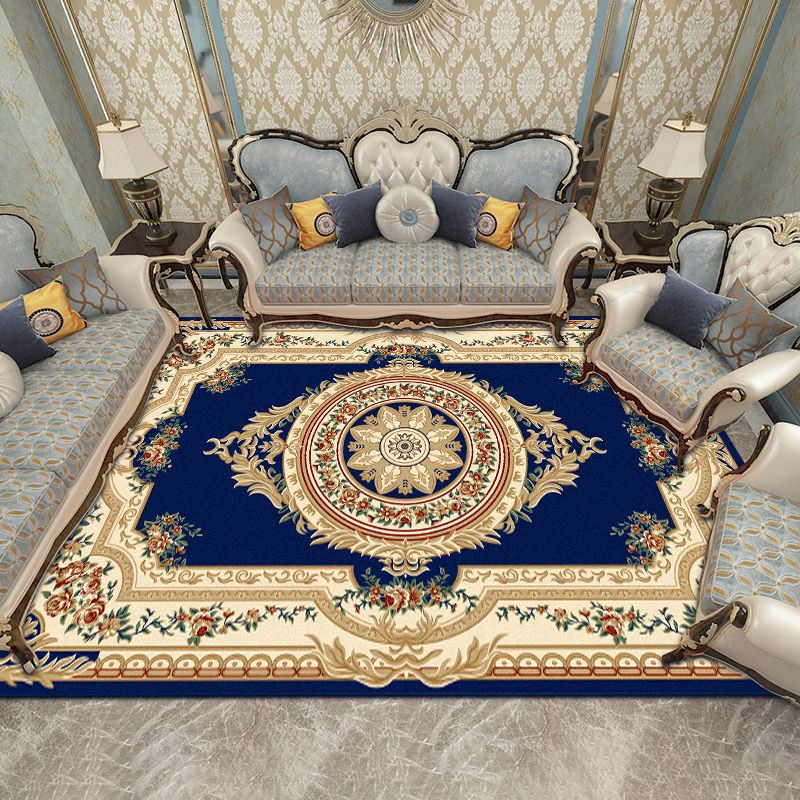 Europese woonkamer tapijt Medaillon Afdrukken Polyester Area Tapijt Anti-slip Easy Care Tapijt