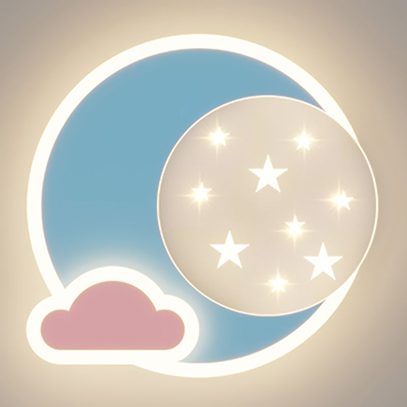 Metal Geometric Shape Wall Light Lovely Colorful LED Wall Sconce for Kid's Room