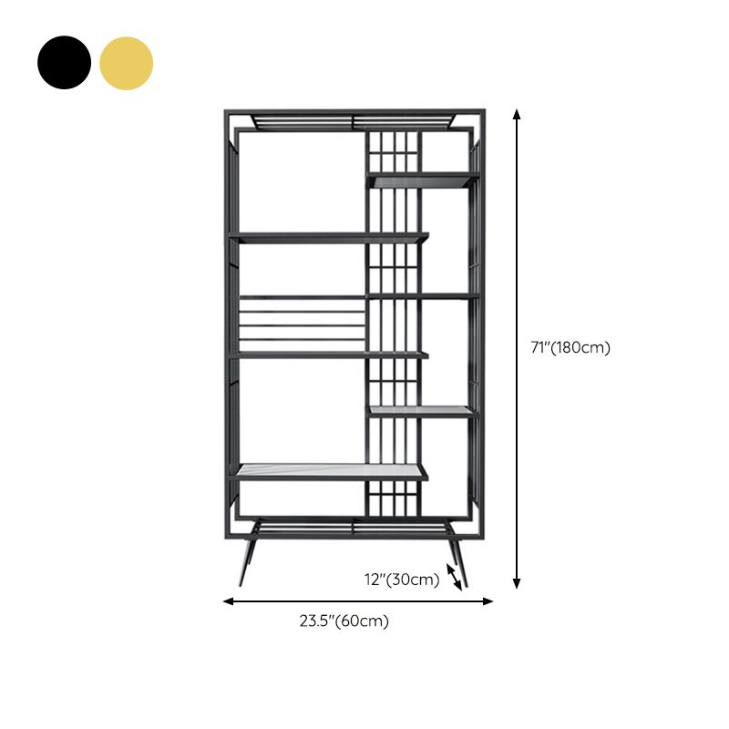 Contemporary Shelf Bookcase Open Storage Metal Bookcase with Shelves