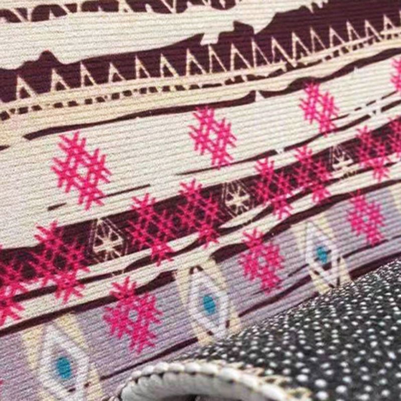 Light Brown Striped Rug Polyester Casual Rug Non-Slip Backing Rug for Living Room