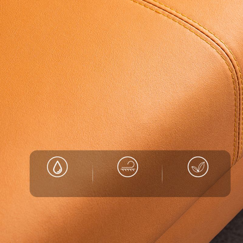 Faux Leather Loose Back Sofa Square Arm Single Cushion Loveseat