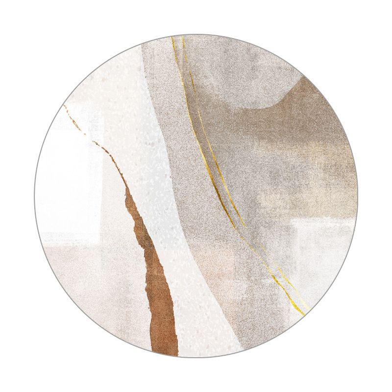 Moderne ronde tapijt polyester abstract print binnen vloerkleurbestendig gebied Rug voor woningdecoratie