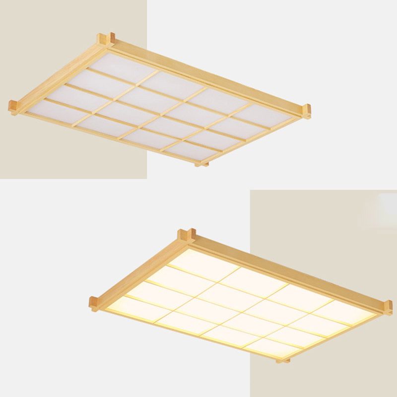 Houten inbouw plafondverlichtingsarmatuur Moderne LED-plafondlamp voor woonkamer