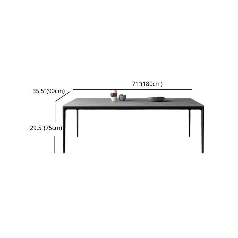 Modern 1/4/5/7 Pieces Black Dinette Set with Sintered Stone Top Rectangle Dining Table Set