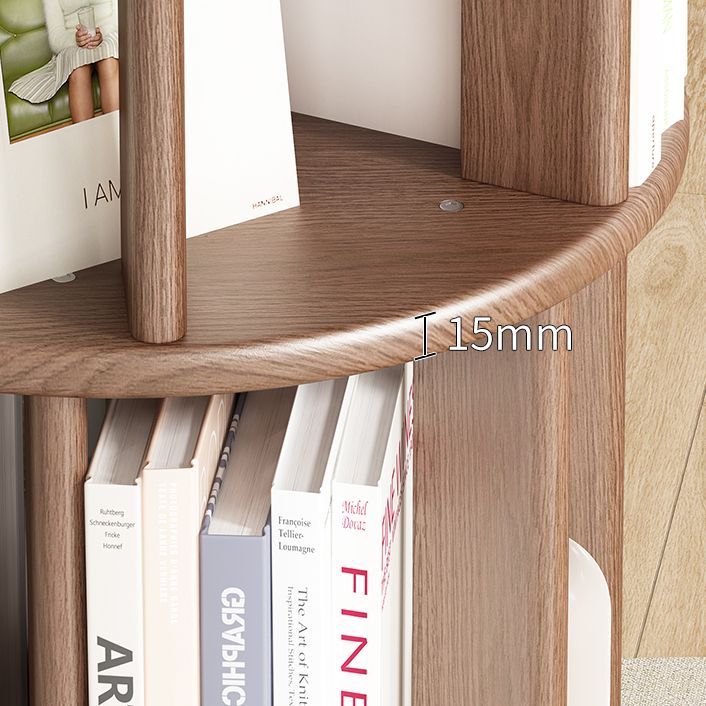 Scandinavian Style Bookshelf with Casters Bookcase for Home Office Study Room